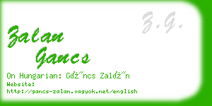 zalan gancs business card